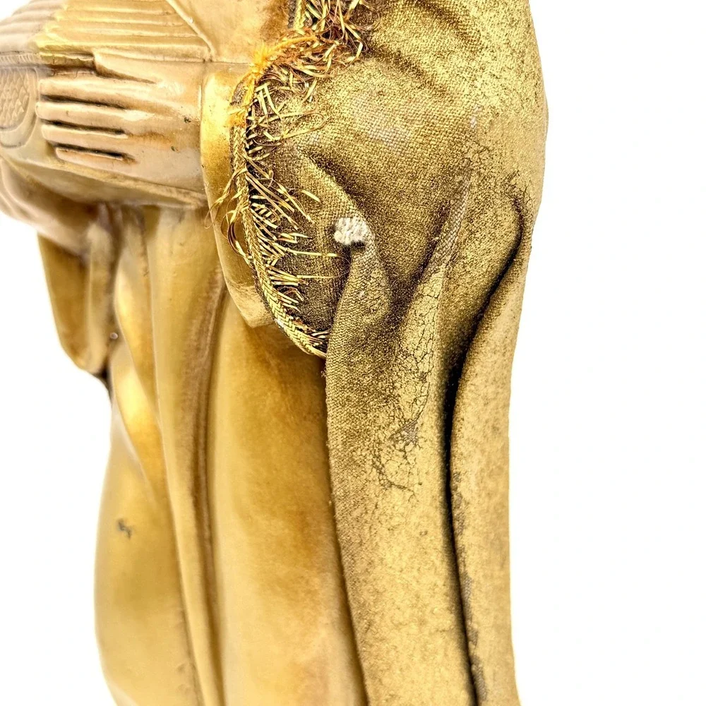 Vintage Gold Wise Man Nativity Figurine Three Kings Christmas Decor 12.5 Inch